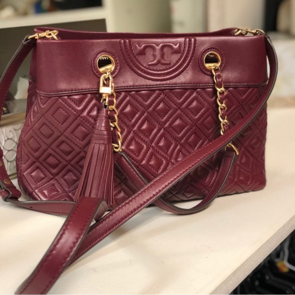 Tory Burch Quilted T bag with gold hardware